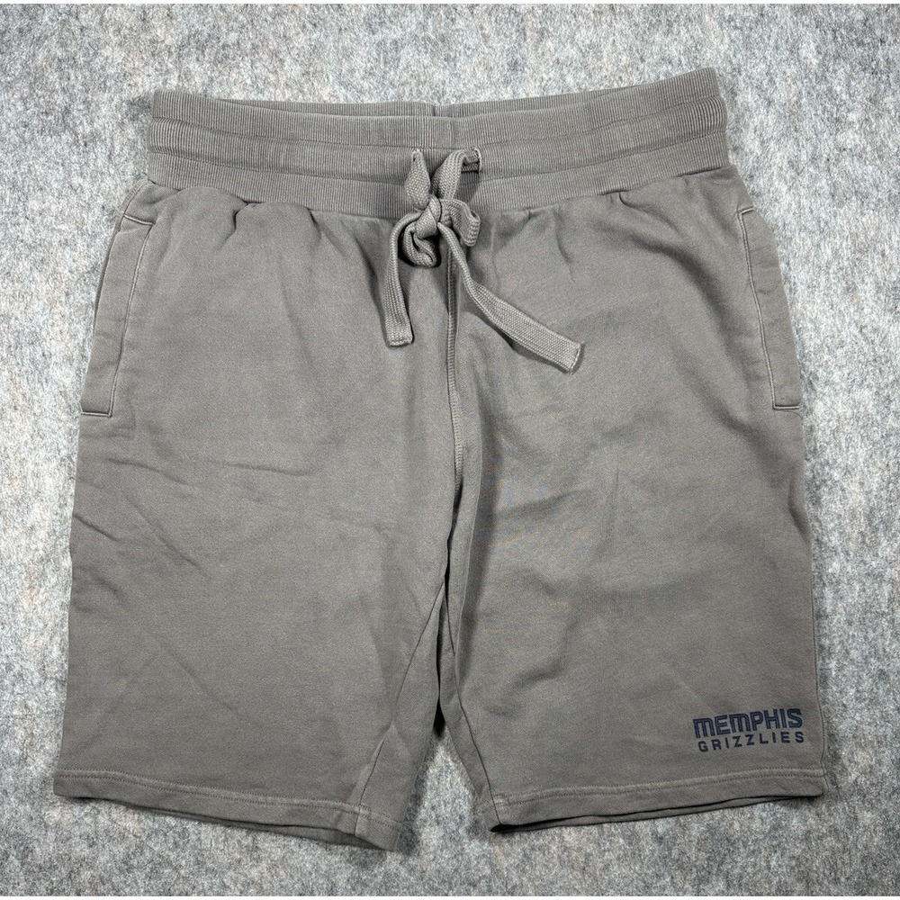 Memphis Grizzlies Shorts Gray Mens Large Terry Shorts NBA Logo